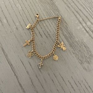 James Avery 14k Yellow Gold Medium Double
Curb Charm Bracelet Comes with charms